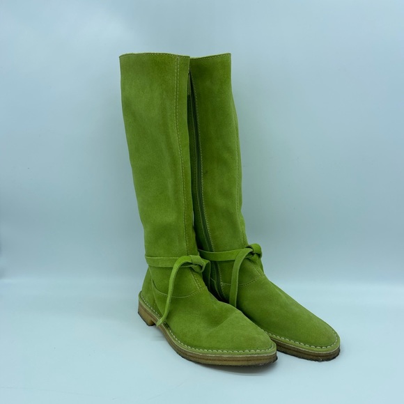 lime green knee high boots